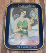Antique Vintage 1920s Orange Julep Soda Tin Advertising Tray picture