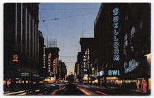Vintage Broadway LA Neon Lights Postcard Curteichcolor Frank J Thomas picture