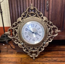 Burwood New Haven - 1963 MCMLXIII 264 - Gold Wall Clock - MCM - Made In USA picture