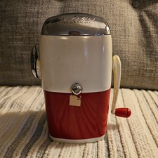 Vintage Red/White Ice-O-Mat Ice Crusher - Vogue - Model 455 Made In USA picture