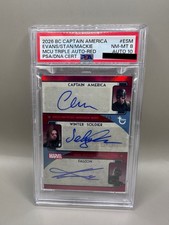 2026 Topps Brooklyn Evans Stan Mackie Triple Auto Red /5 PSA 8 Auto 10 picture