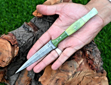 Custom Made Damascus Hunting Boot Knife /Hand Forged Damascus Steel 1383 picture