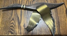 VTG 1 MASKETEER MID CENTURY MODERN FLYING DUCK GEESE TEAK WOOD BRASS WALL ART picture