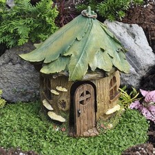 Woodland Knolls Forest House by Fairy Homes Gardens Leaf Roof Whimsical 9 in picture