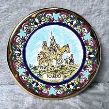 Sevillarte Toledo Spain Hand Painted Plate 24K Gold Enamel Vintage picture