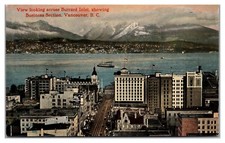 Vancouver BC Canada c1910 View Across Burrard Inlet Business Section Postcard G2 picture
