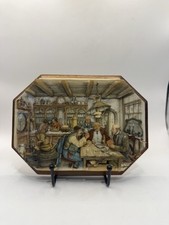 Vintage 3D Relief Tavern Pub Card Players Wall Plaque Bar Scene 7.5” * picture