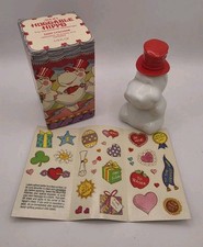 NOS NIB Huggable HIPPO With Stickers Too Hat VTG Avon Bottle Miniature Decor picture