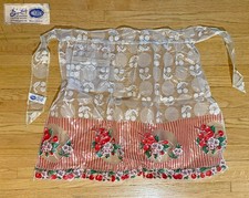 Vintage 50s Gay Lady Wataseal Vinyl Apron Cherries Novelty EX VGC Sheer Clear picture