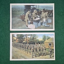 Pair of 1917 WWI Army Postcards Field Kitchen Practice March Camp Pike Postmark picture