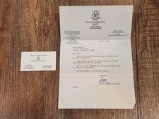 1983 CT State Senator Thomas Scott Signed Letter Capitol Art Display picture