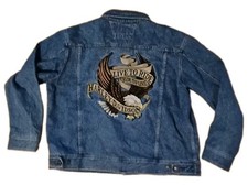 Harley Davidson Denim Jacket~Size XXL~2XL~Biker~ Embroidered~Live To Ride~2008~ picture