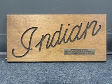 Vintage Springfield Indian Motorcycle Club Of America 1991 Carved Wood Sign picture