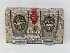 Guinness 2014 Collector's Edition Miniature Glass Set, Two Shot Glasses - New picture