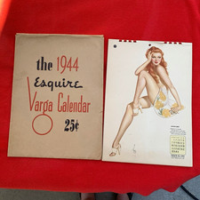 Vintage original 1944 military themed edition Esquire, pin up 12 month calendar  picture