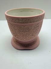 Pink Ceramic Cachepot with heart and scroll relief by Wedgewood picture