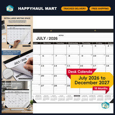 Large 2026-2027 Monthly Desk Calendar - 18 Month Blotter, Waterproof Cover, Thic picture