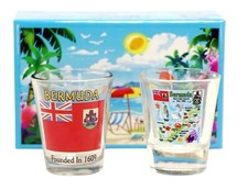 BERMUDA CARIBBEAN BOXED SHOT GLASS SET (SET OF 2) picture