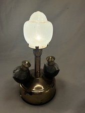 VTG RARE Salt & Pepper Shakers On A Light Up Street Light Base Brass  picture
