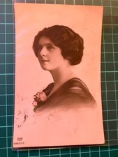 1913 UK Antique Postcard Wakefield George V EAS Stamp Woman Portrait Collectibl picture