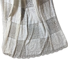 Antique Handmade Tablecloth Early 1900s Ivory Filet Square Heirloom Intricate picture