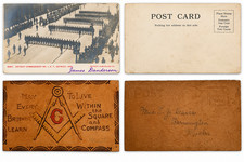 Antique Masonic Postcard Lot 1906 Detroit Knights Templar & Leather Freemason picture