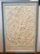Vintage Battle of Gettysburg PA Topographical Raised Relief Map 14 x 20.75