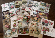 ~Lot of 25~ 1900's Greetings Postcards~Flowers & Scenes~ Floral -in sleeves~s496 picture