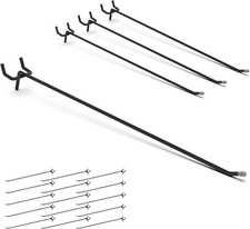 25 Pack 12 Inch Black Pegboard L Hooks for 1/4 Inch Pegboard picture