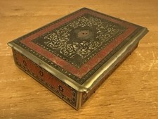 Antique Austrian Solid Brass Cigarette Box Heinrich Weiss HW Vienna Art Deco picture