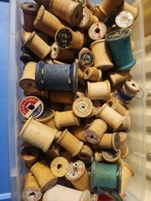 Antique Wooden Thread Spools picture