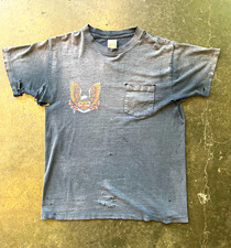 Vintage 1990s THRASHED FADED HARLEY DAVIDSON 3D EMBLEM T-Shirt Sz L  picture