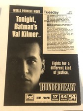 Thunder heart Movie Vintage Print Ad Val Kilmer Tpa17 picture