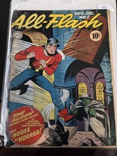 All-Flash #7 (DC Comics 1942)  Rare Golden Age comic book  The Flash Low Grade picture