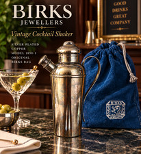 Vintage BIRKS Jewellers EP Copper Silver Plate Cocktail Shaker Mixer 1890-1 Bag picture
