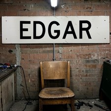 Vintage Edgar Union Pacific Railroad Depot Train Station Sign Advertising NE picture