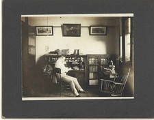 Early 1900s Antique Home Office Photograph/ LAWYER, TEACHER / Candlestick Phone picture