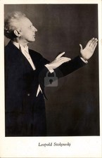 Leopold Stokowski British conductor musician RPPC Photo Postcard COPY picture