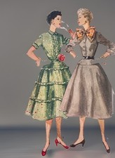 UNCUT 1950’s Flare Dress Simplicity 3942 Vintage Sewing Pattern Womens Sz 16 B34 picture