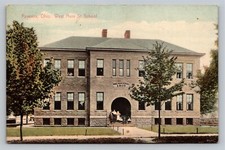 Ravenna Ohio West Main St School Teachers Students VTG Germany c1911 Postcard picture