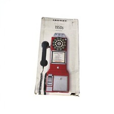Crosley 1950s CR56 Old Fashioned Rotary Style Pay Phone Red.  Open Box picture