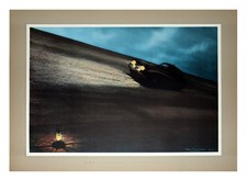 ORIGINAL 1952 Jaguar Showroom Poster DAWN at MONTLHERY by Roy Nockolds picture