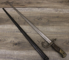 Rare Antique signed juillet WWI French Gras Model 1876 Bayonet original Scabbard picture