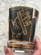 Vintage 1960s MCM Gold Foundations Of Golf Single Drinking Glass picture