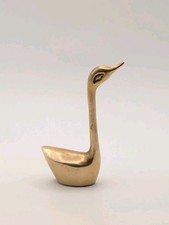 Vtg Solid Brass Swan Or Goose~Small~Paperweight Ring Holder~India~3.50