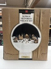 Member's Mark 34 Piece Victorian Village Set Christmas Decoration Complete Works picture