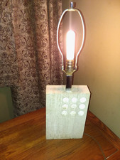 VINTAGE LAMP Italian Modern Brutalist Travertine Table Lamp FRATELLI picture