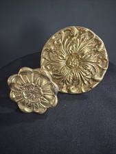Vtg Handmade Solid Brass Curtains Tieback/curtain Holdback Floral Made India Pai picture