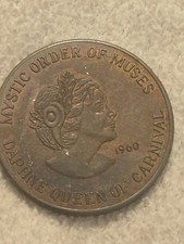 1980 Mystic Order of Muses Roaring 20s Daphne Mardi Gras Doubloon Medal Heavy picture