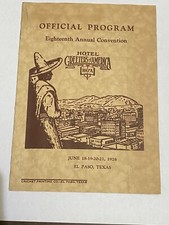 vtg 1928 El Paso Texas hotel greeters of america official program picture